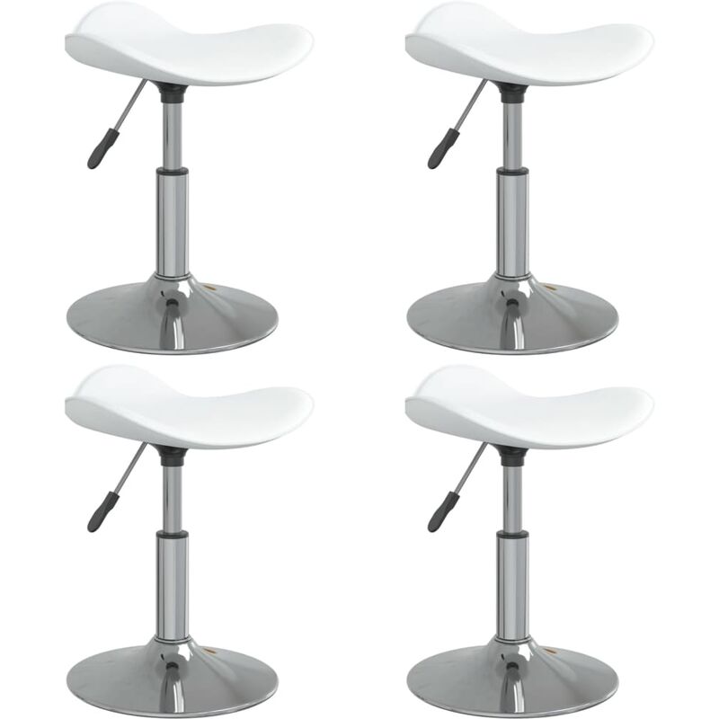 

vidaXL Sillas de comedor acero cromado cuero artificial 4 uds blanco - Blanco