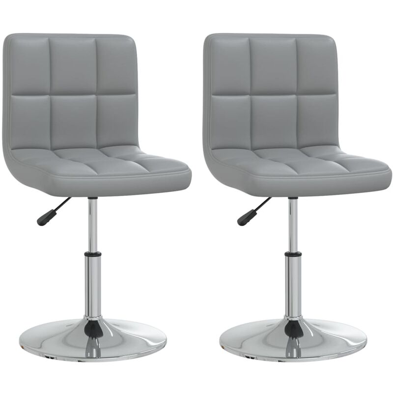

vidaXL Sillas de comedor cuero sintético 2 unidades gris - Gris