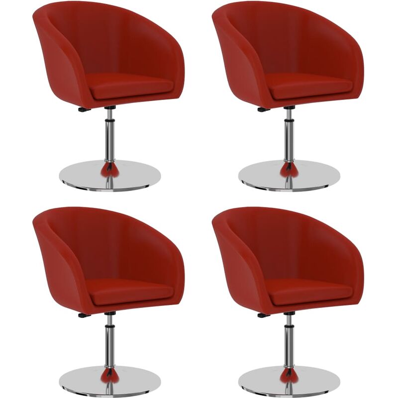 

vidaXL Sillas de comedor 4 unidades cuero sintético rojo - Rojo