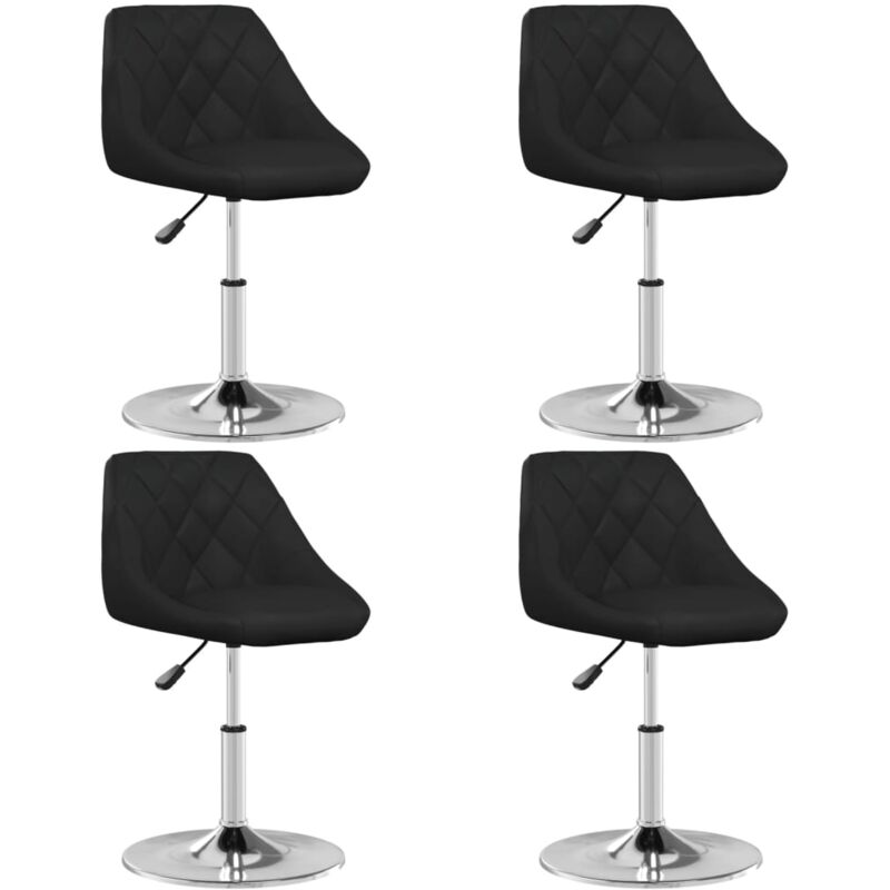 

vidaXL Sillas de comedor cuero sintético 4 unidades negro - Negro