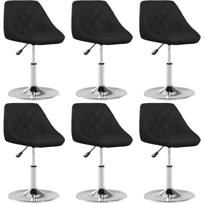 

vidaXL Sillas de comedor cuero sintético 6 unidades negro - Negro