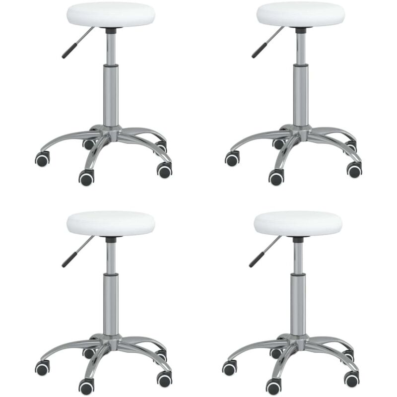 

vidaXL Sillas de comedor 4 unidades cuero sintético blanco - Blanco