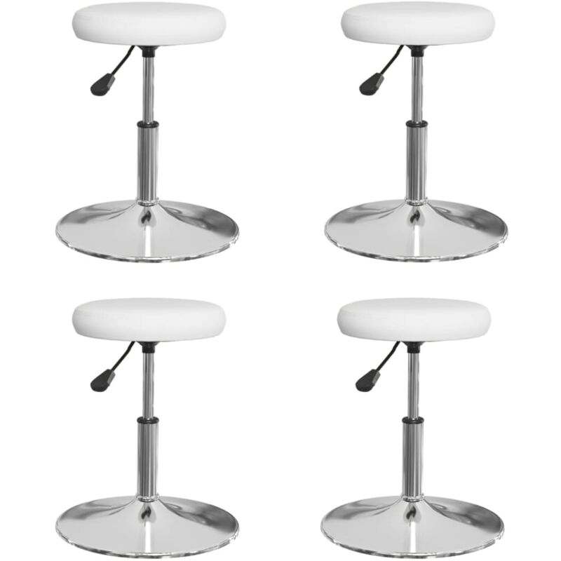 

vidaXL Sillas de comedor 4 unidades cuero sintético blanco - Blanco