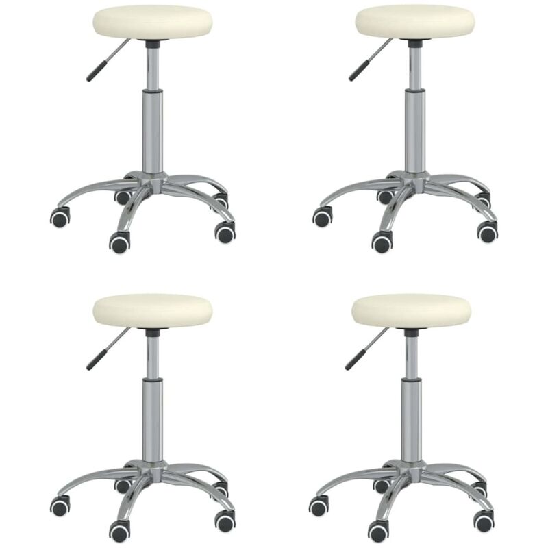 

vidaXL Sillas de comedor 4 unidades cuero sintético color crema - Crema