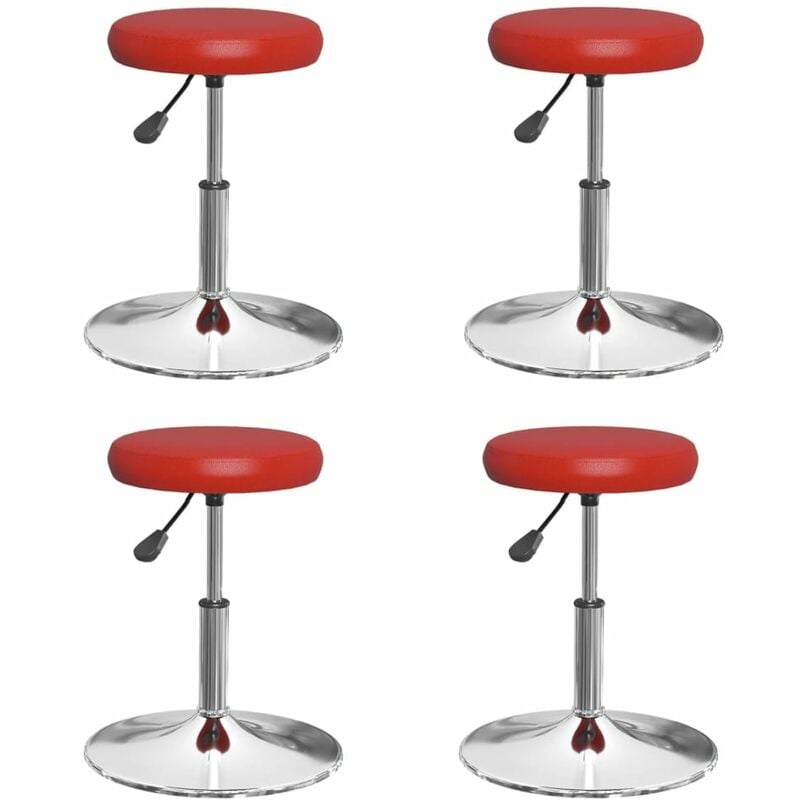 

vidaXL Sillas de comedor 4 unidades cuero sintético color vino tinto - Rojo