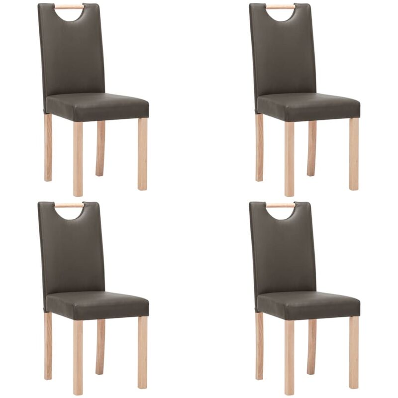 

vidaXL Sillas de comedor 4 unidades cuero sintético gris - Gris