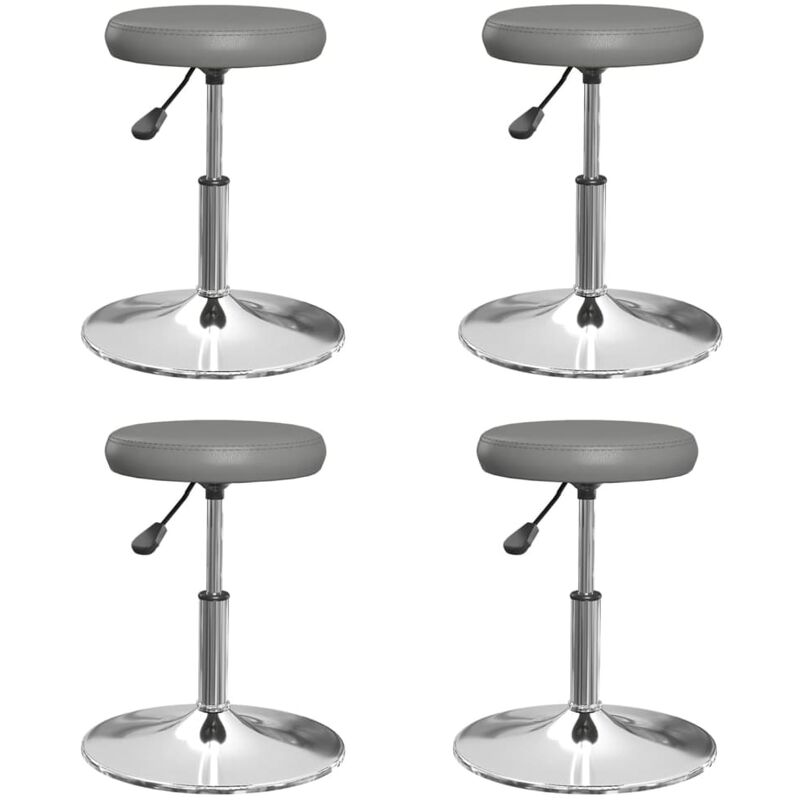 

vidaXL Sillas de comedor 4 unidades cuero sintético gris - Gris