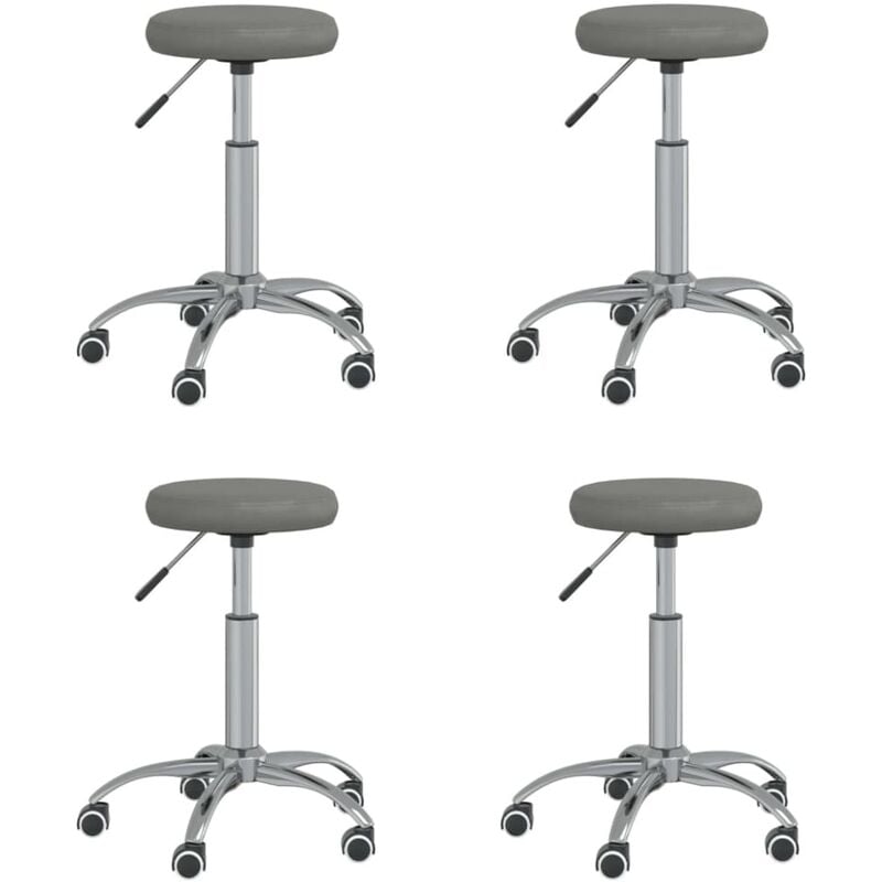 

vidaXL Sillas de comedor 4 unidades cuero sintético gris - Gris
