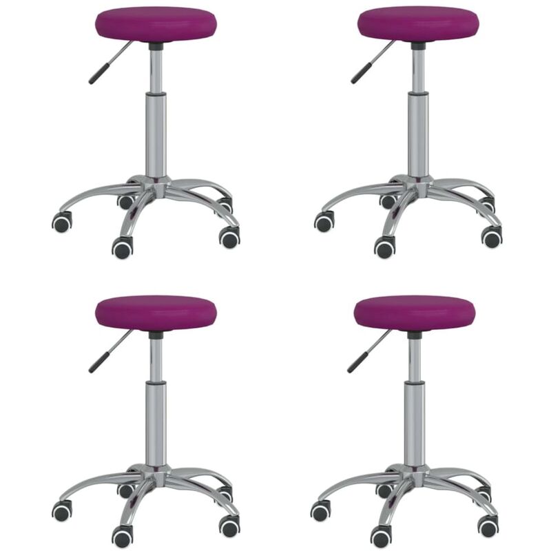 

vidaXL Sillas de comedor 4 unidades cuero sintético morado - Púrpura