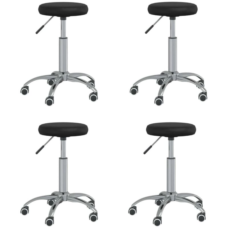 

vidaXL Sillas de comedor 4 unidades cuero sintético negro - Negro