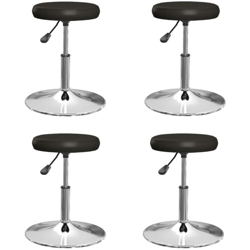 

vidaXL Sillas de comedor 4 unidades cuero sintético negro - Negro