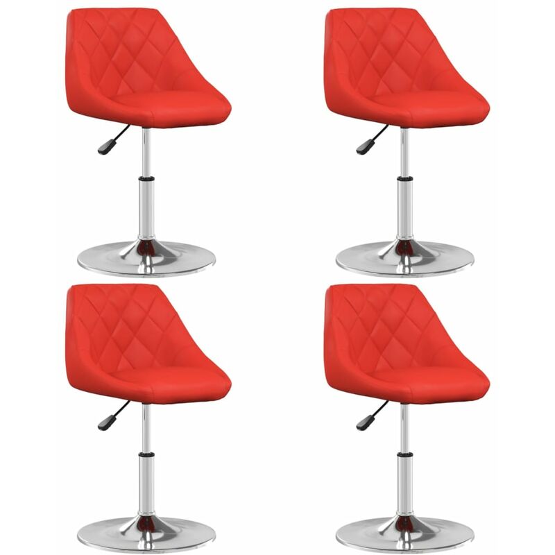 

vidaXL Sillas de comedor 4 unidades cuero sintético rojo - Rojo