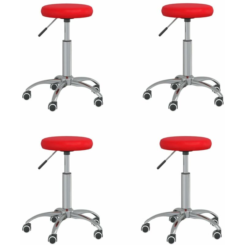

vidaXL Sillas de comedor 4 unidades cuero sintético rojo - Rojo