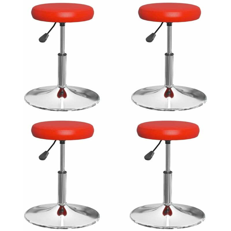

vidaXL Sillas de comedor 4 unidades cuero sintético rojo - Rojo