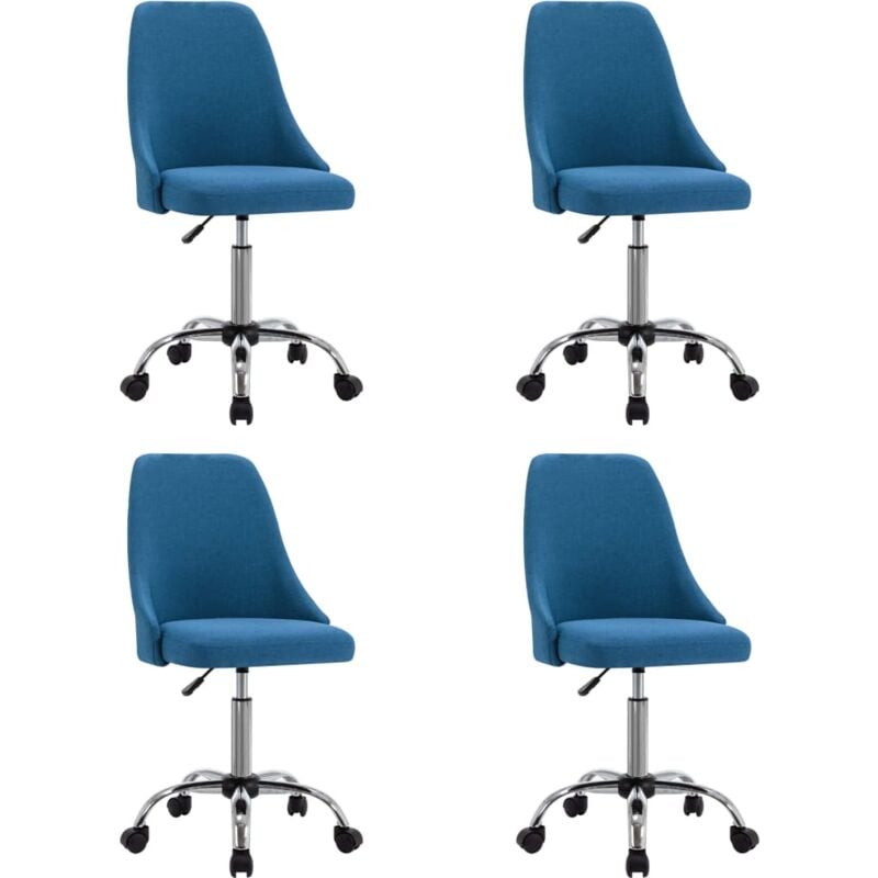 

vidaXL Sillas de comedor 4 unidades de tela azul - Azul