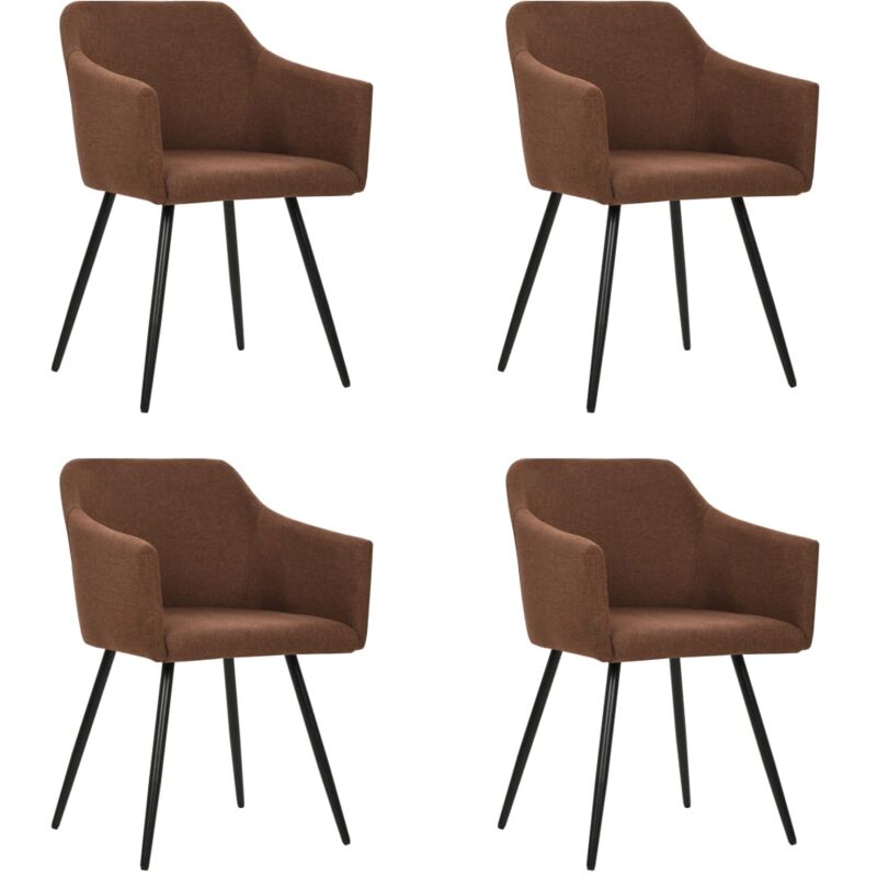 

vidaXL Sillas de comedor 4 unidades de tela marrón - Marrón