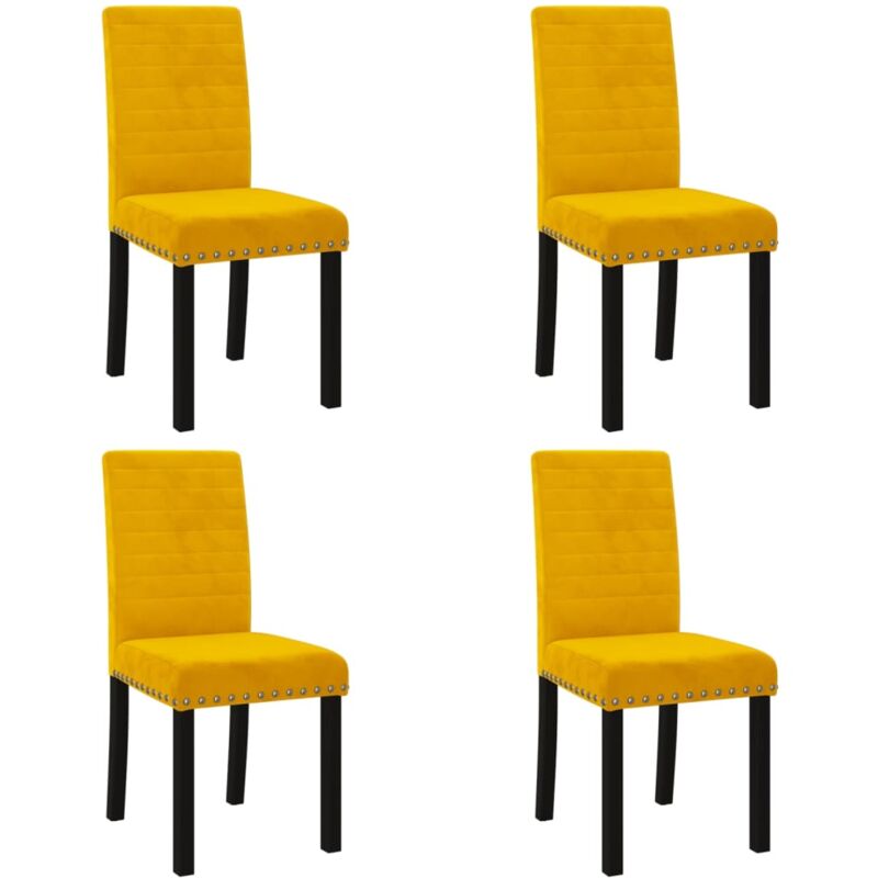 

vidaXL Sillas de comedor 4 unidades de terciopelo amarillo - Amarillo