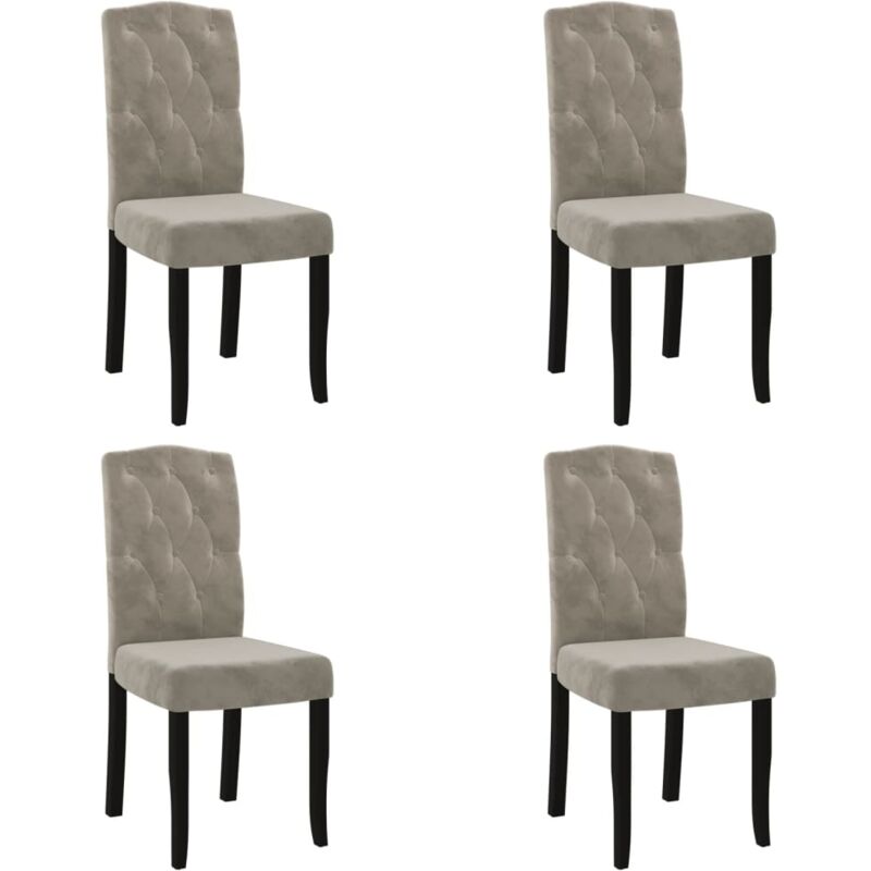 

vidaXL Sillas de comedor 4 unidades de terciopelo gris claro - Gris