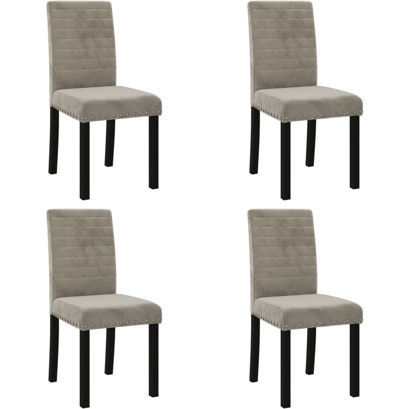 

vidaXL Sillas de comedor 4 unidades de terciopelo gris claro - Gris