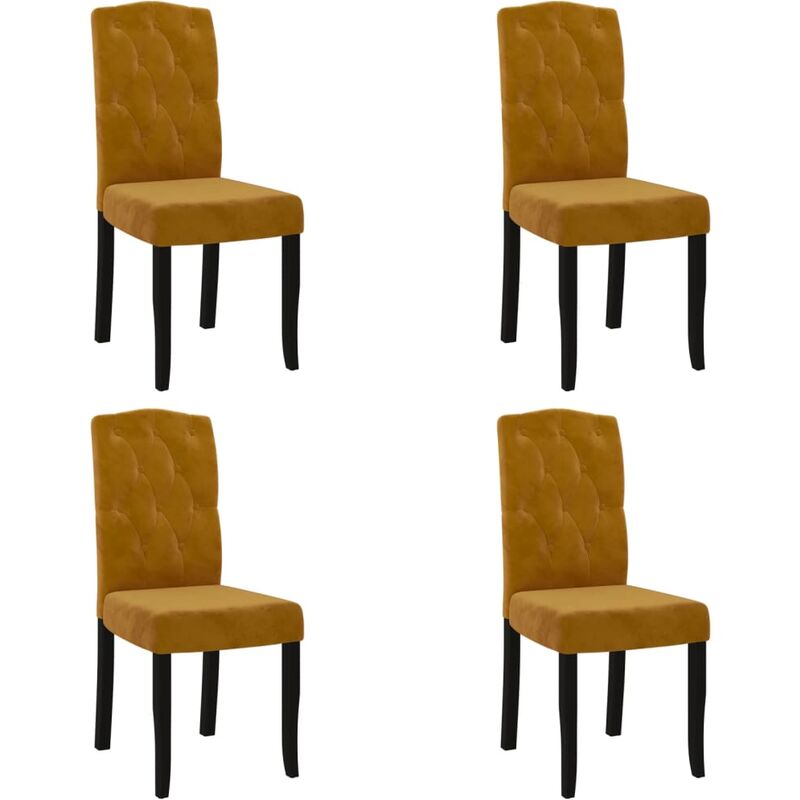 

vidaXL Sillas de comedor 4 unidades de terciopelo marrón - Marrón
