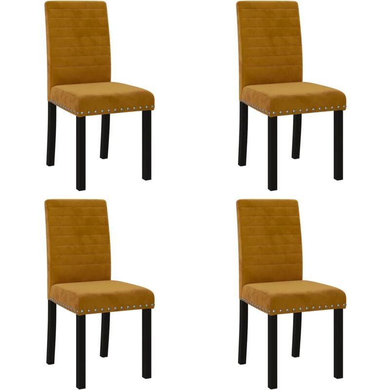 

vidaXL Sillas de comedor 4 unidades de terciopelo marrón - Marrón