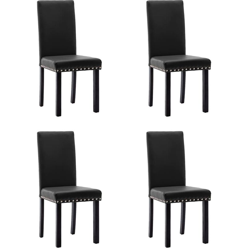 

vidaXL Sillas de comedor PVC negra 4 unidades - Negro