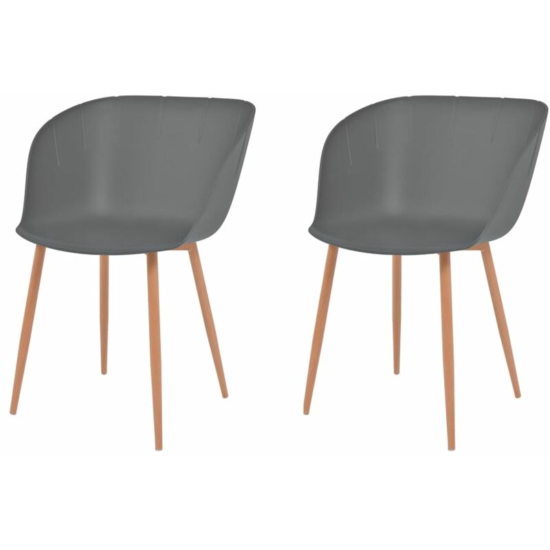 

Sillas de comedor 2 unidades plástico gris - Gris - Vidaxl