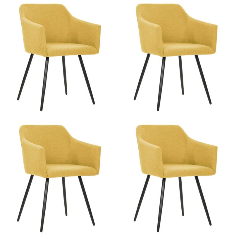 

Sillas de comedor 4 unidades tela amarillo - Amarillo - Vidaxl