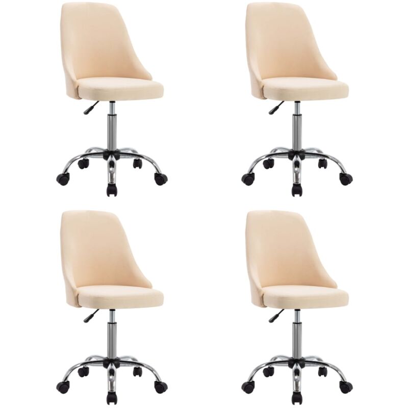 

vidaXL Sillas de comedor 4 unidades tela color crema - Crema