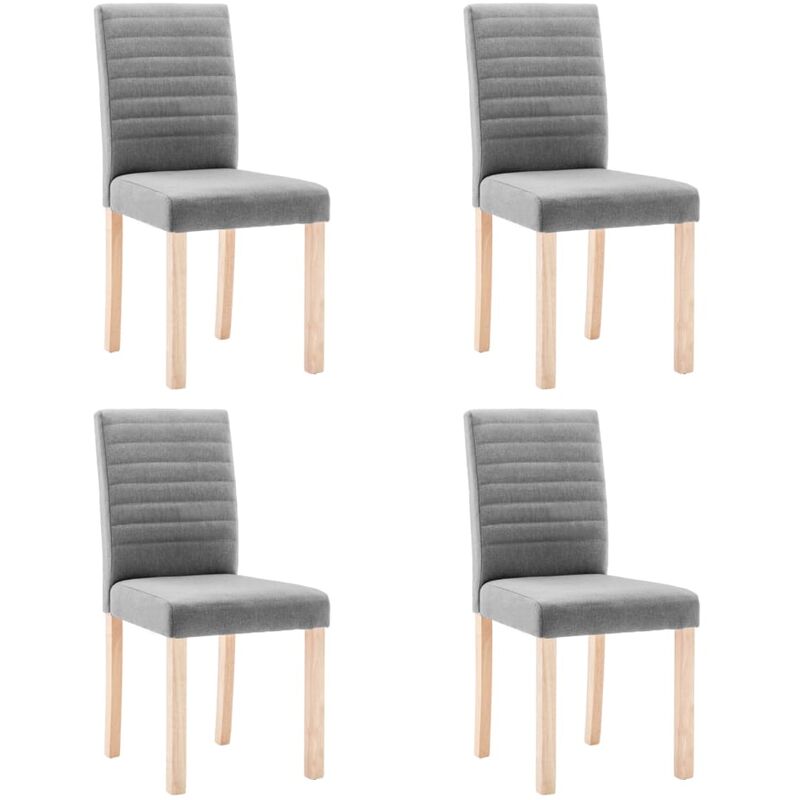 

vidaXL Sillas de comedor tela 4 unidades gris claro - Gris