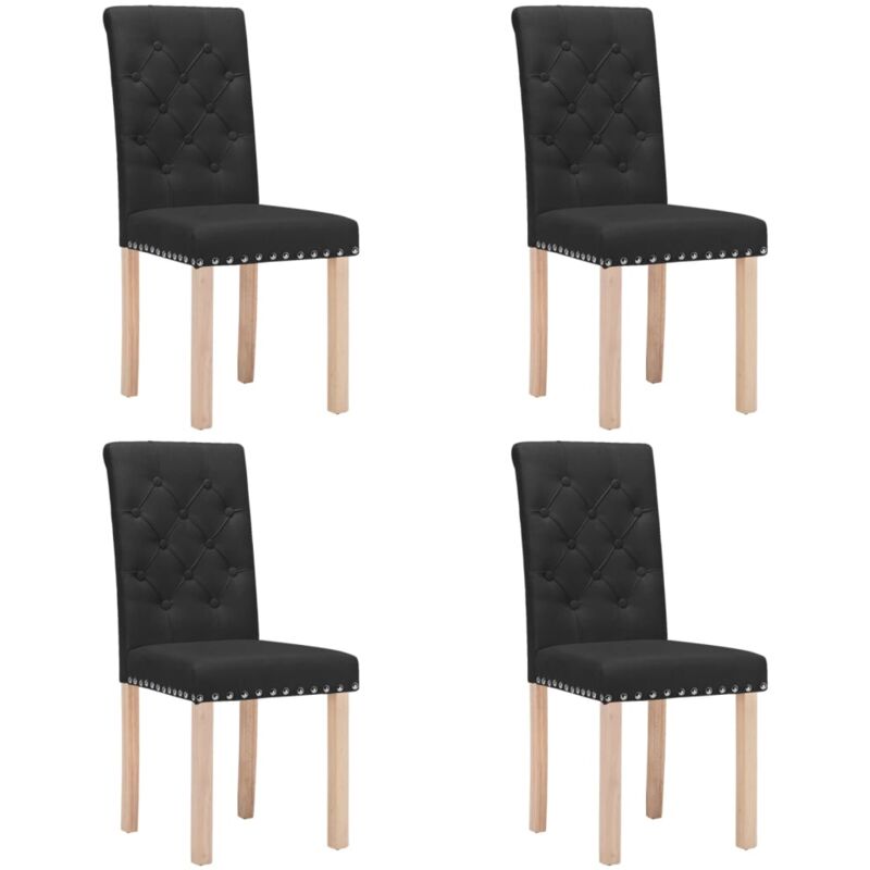 

vidaXL Sillas de comedor tela 4 uds negra - Negro