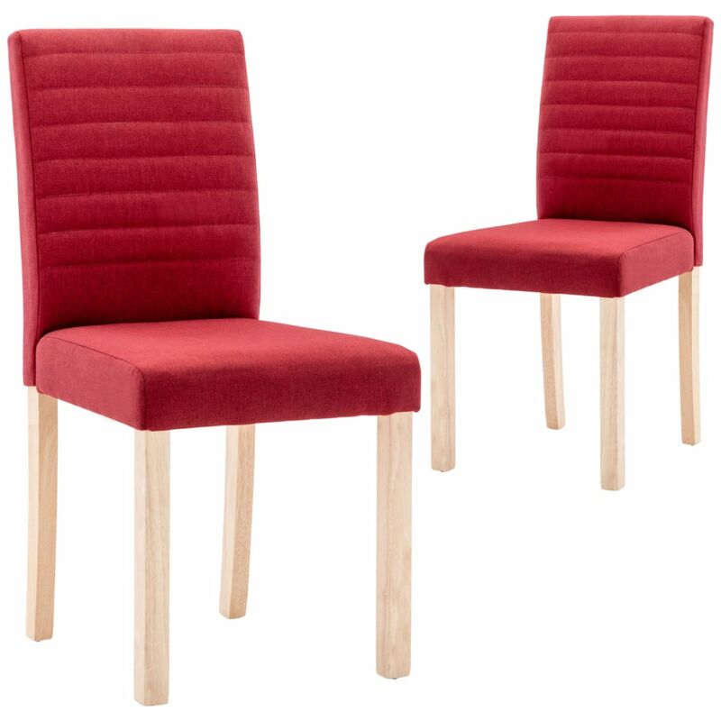 

vidaXL Sillas de comedor tela 2 unidades rojo tinto - Rojo