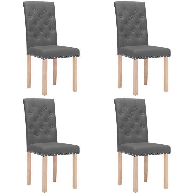 

vidaXL Sillas de comedor tela 4 uds gris oscuro - Gris