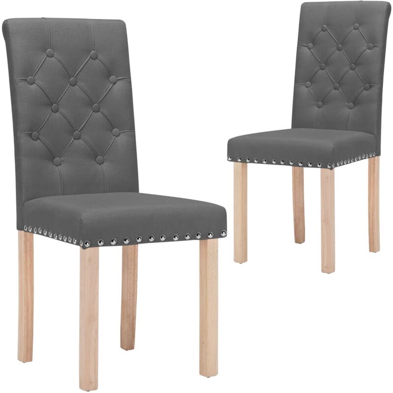 

vidaXL Sillas de comedor tela 2 uds gris oscuro - Gris
