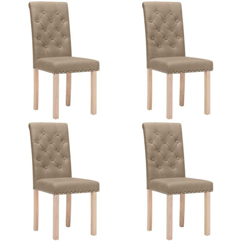 

vidaXL Sillas de comedor tela 4 uds gris taupe - Gris Topo