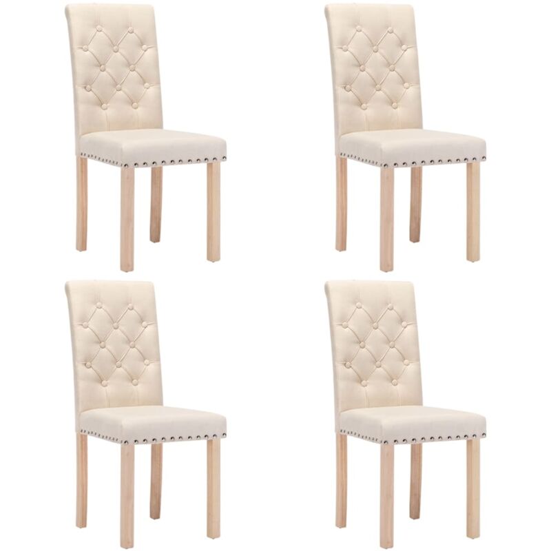 

vidaXL Sillas de comedor tela 4 uds color crema - Crema