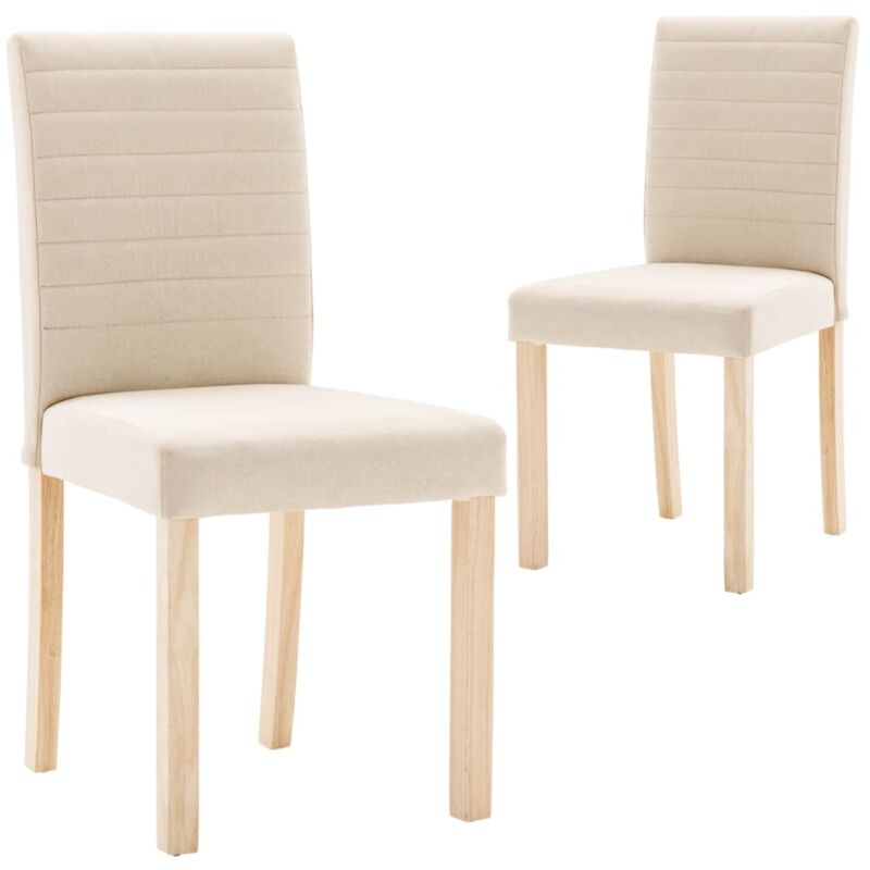 

vidaXL Sillas de comedor tela 2 unidades color crema - Crema