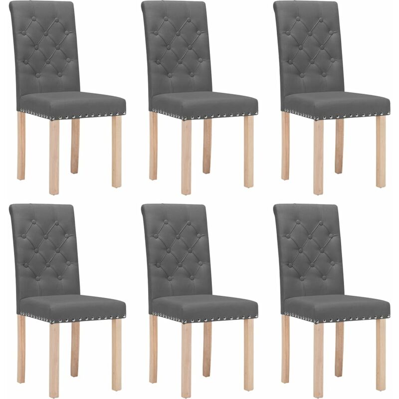 

vidaXL Sillas de comedor tela 6 uds gris oscuro - Gris