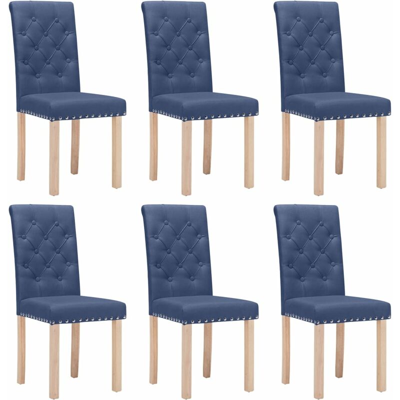

vidaXL Sillas de comedor tela 6 uds azul - Azul