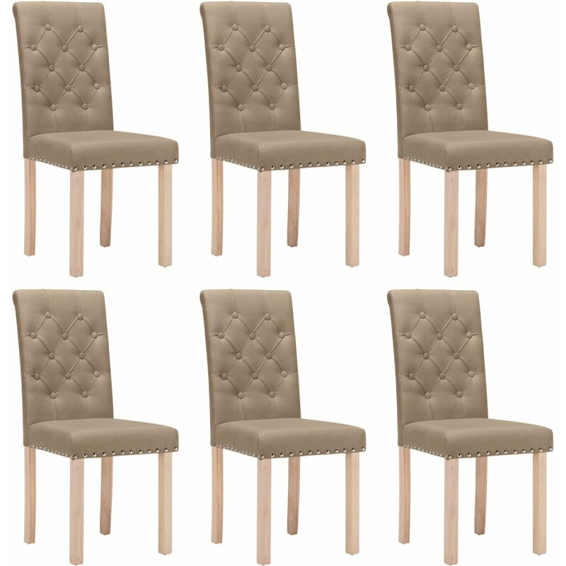 

vidaXL Sillas de comedor tela 6 uds gris taupe - Gris Topo