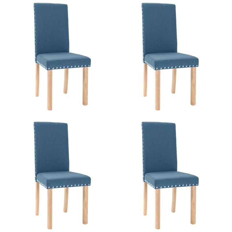 

vidaXL Sillas de comedor de tela azul 4 unidades - Azul