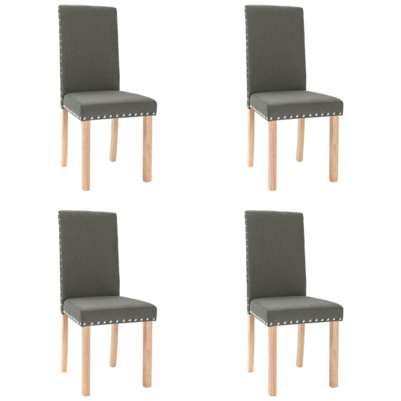 

vidaXL Sillas de comedor de tela gris oscuro 4 unidades - Gris