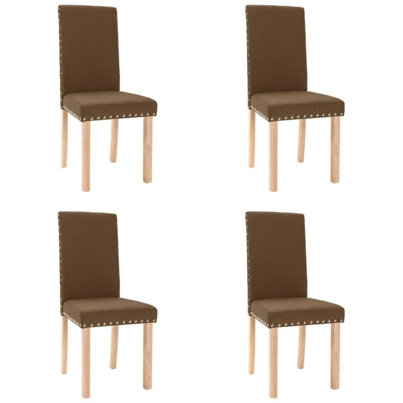 

vidaXL Sillas de comedor de tela marrón 4 unidades - Marrón