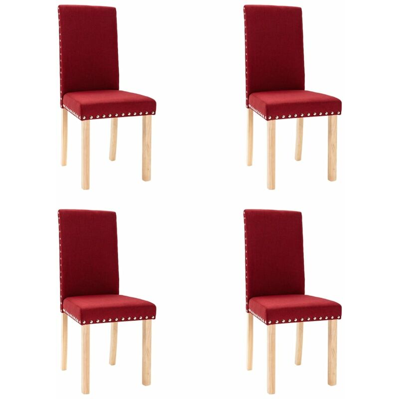

vidaXL Sillas de comedor de tela rojo tinto 4 unidades - Rojo