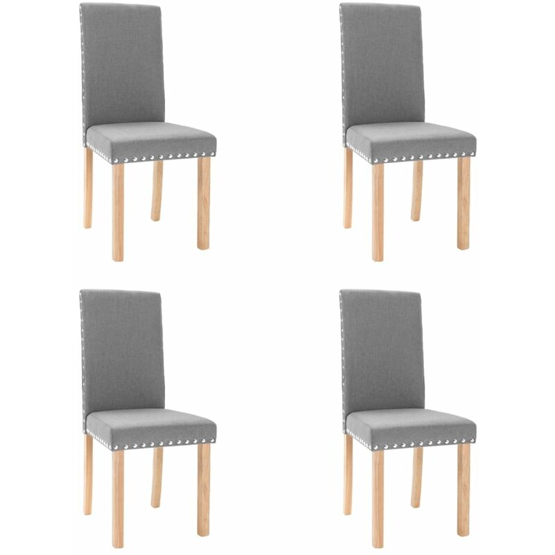 

vidaXL Sillas de comedor de tela gris claro 4 unidades - Gris