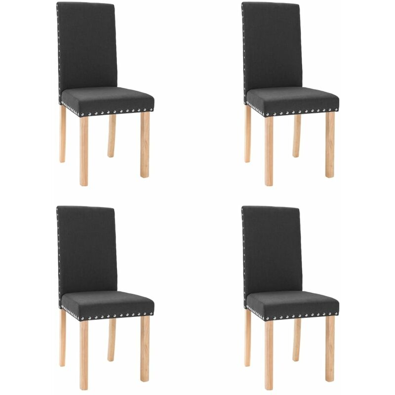 

vidaXL Sillas de comedor de tela negra 4 unidades - Negro