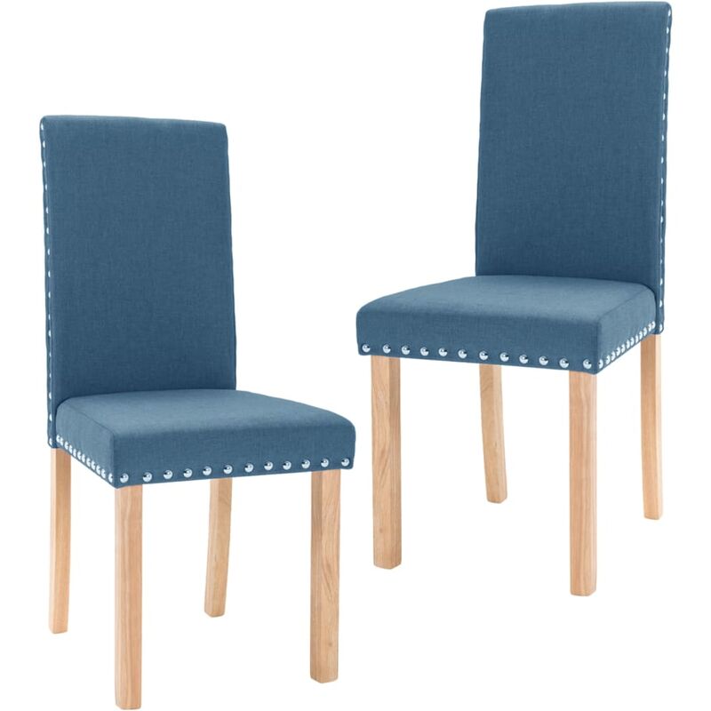 

vidaXL Sillas de comedor de tela azul 2 unidades - Azul