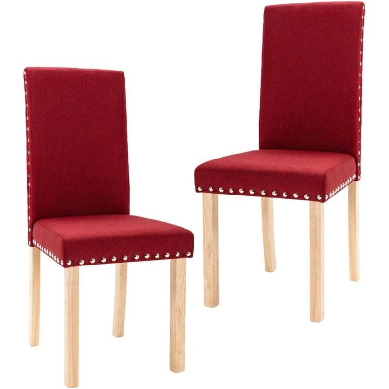 

vidaXL Sillas de comedor de tela rojo tinto 2 unidades - Rojo
