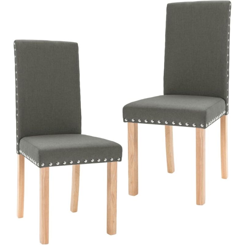 

vidaXL Sillas de comedor de tela gris oscuro 2 unidades - Gris