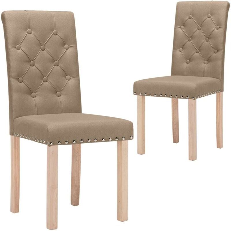 

vidaXL Sillas de comedor tela 2 uds gris taupe - Gris Topo